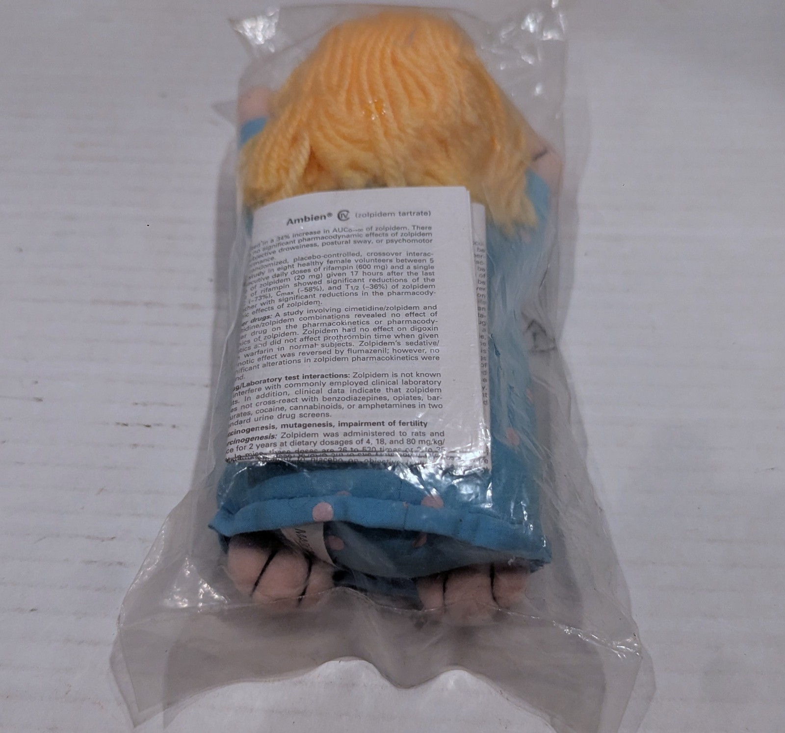 Vintage AMBIEN Sleepy Girl Plush Beanbag Doll – Pharmaceutical Rep Promo – RARE!