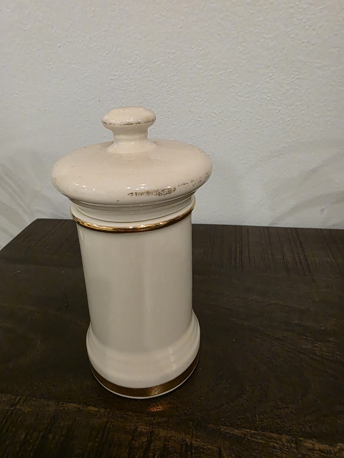 Fol. Bellad. Ceramic Apothecary Jar With Lid – Ceramic Pharmaceutical VTG 7.5 “
