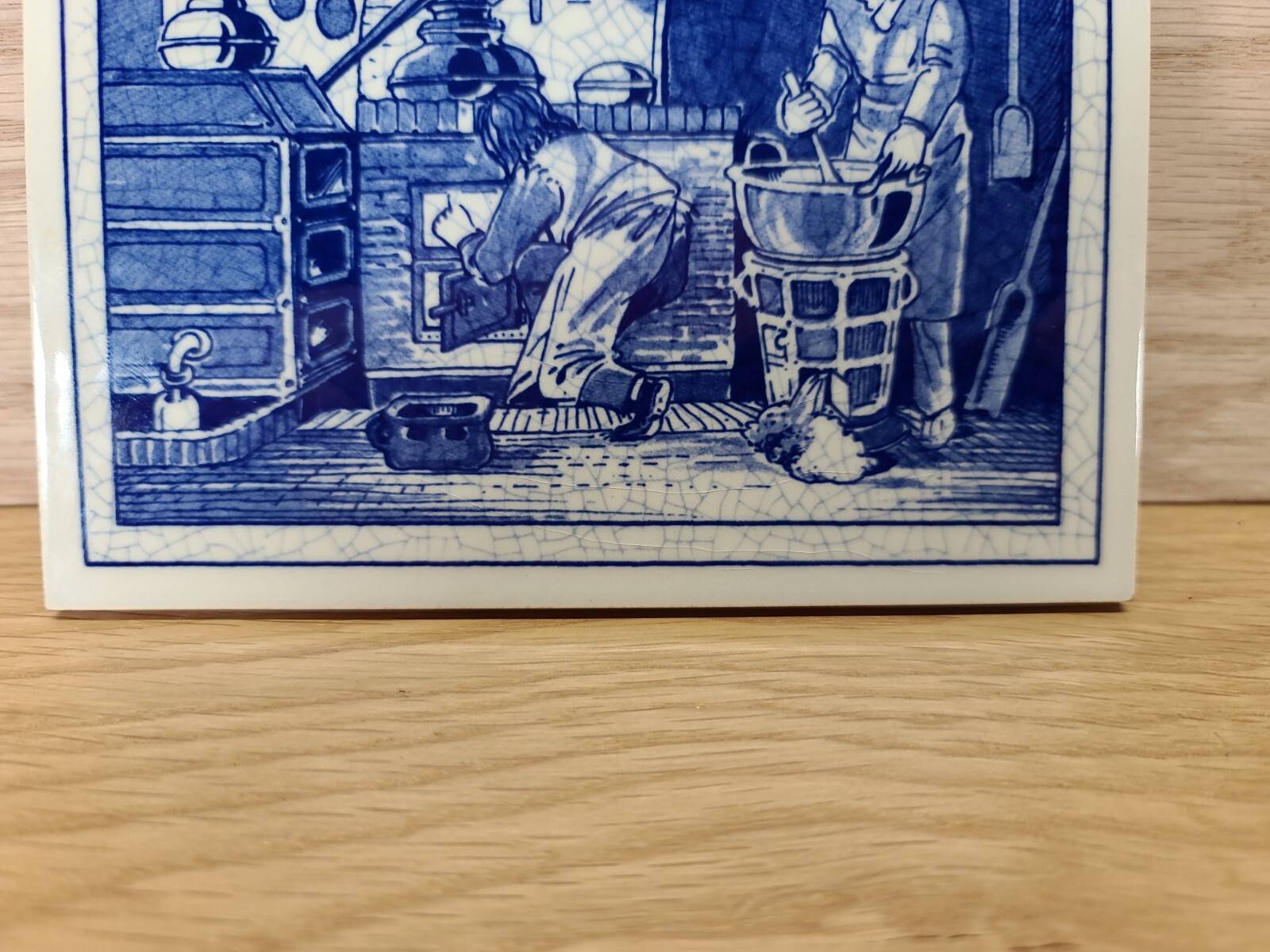 Delft Holland Handmade Pharmacist’s Labratory Tile Burroughs Wellcome Co. 1990