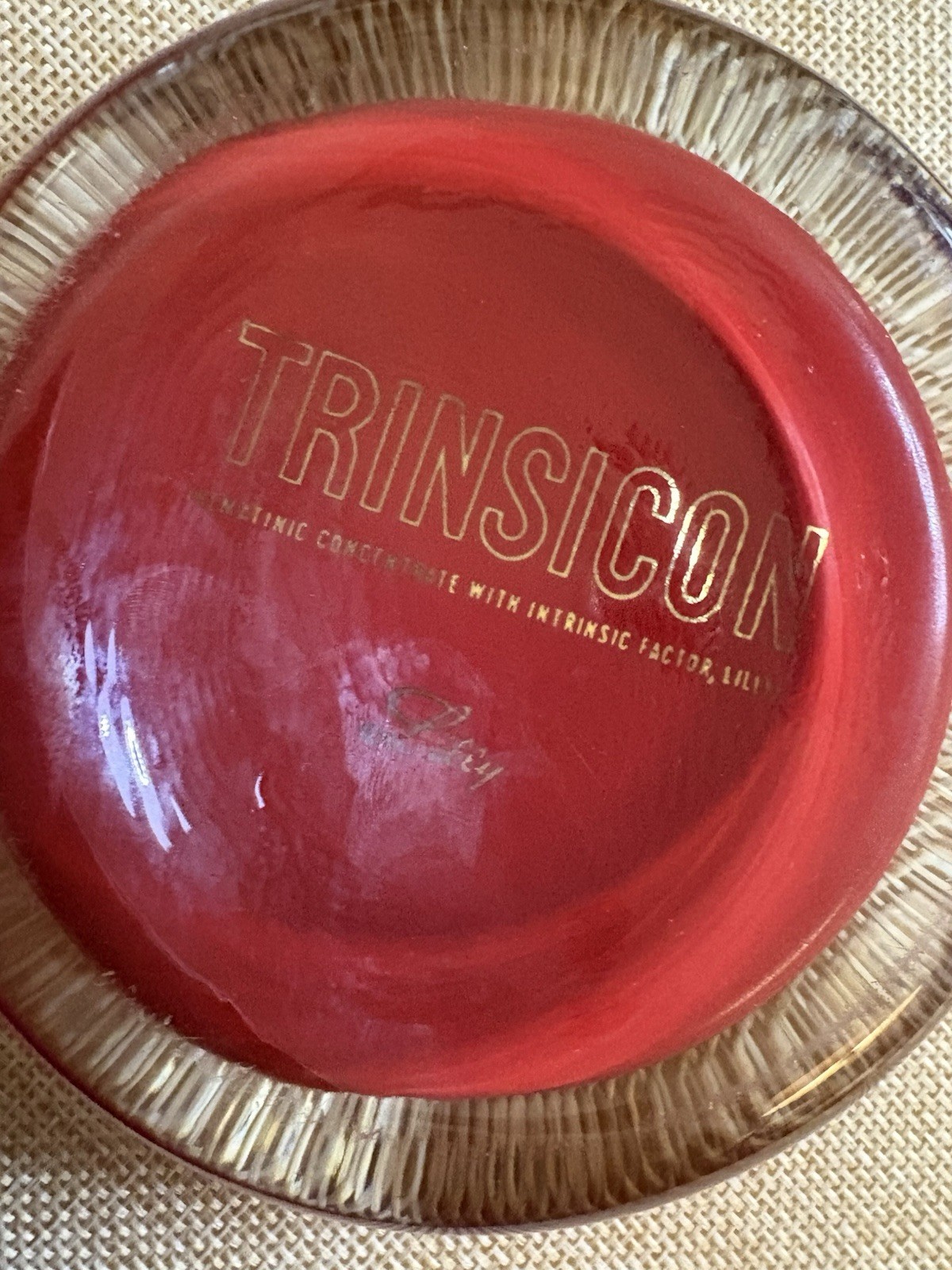 Vintage Trinsicon Red Blood Cell Glass Paperweight Medical Promo Oddity