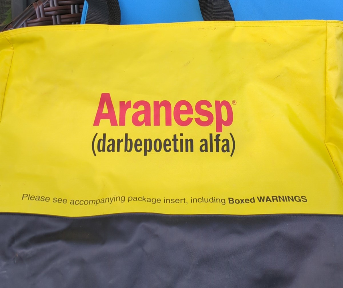 ARANESP Darbepoetin Pharmaceutical PROMO Yellow Large Tote Bag 17″x16″ Zipper