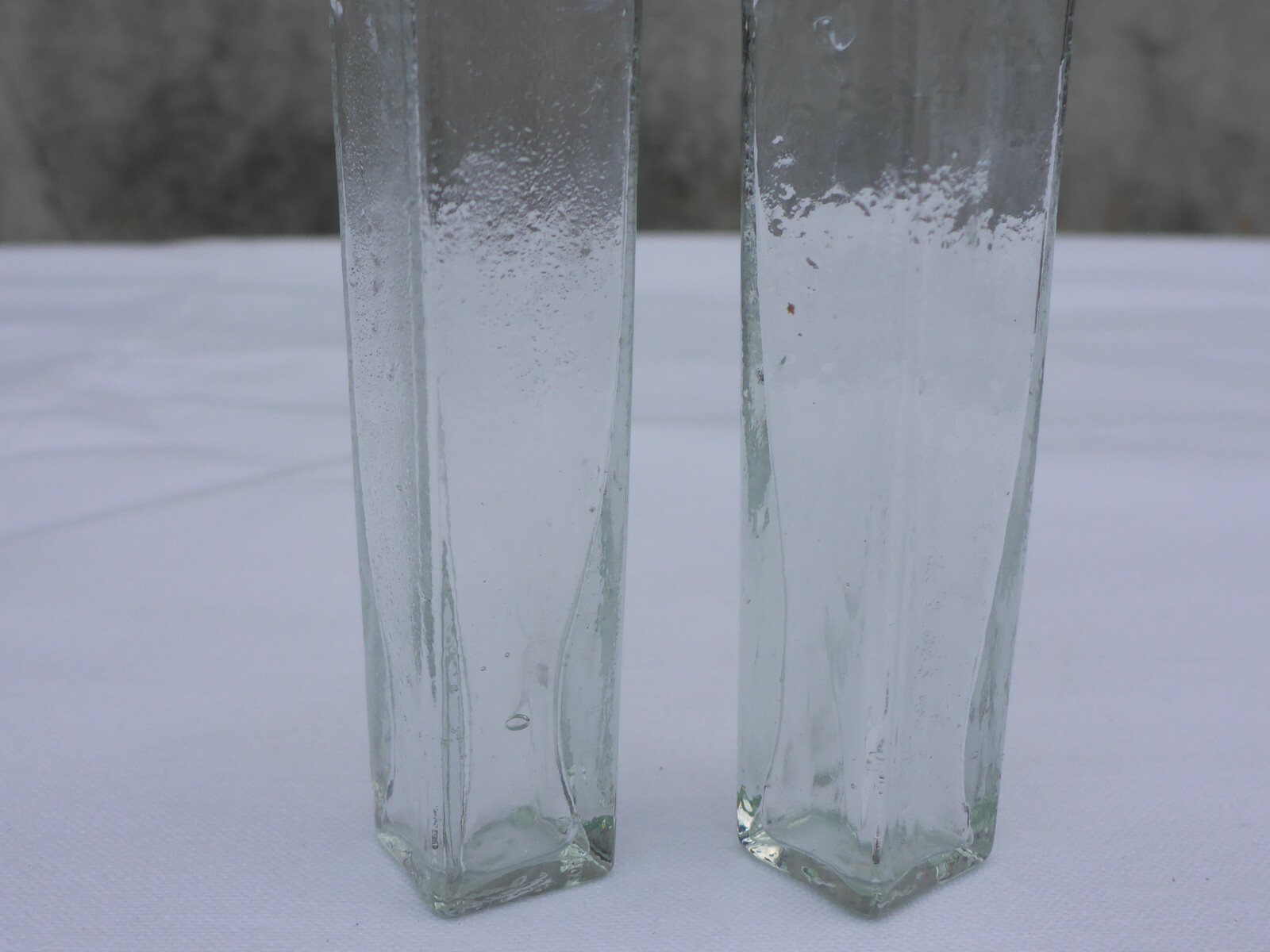 2 X Old Small Medicine Glass Pharmacy Bottle Green Long Approx. 9.5 Cm