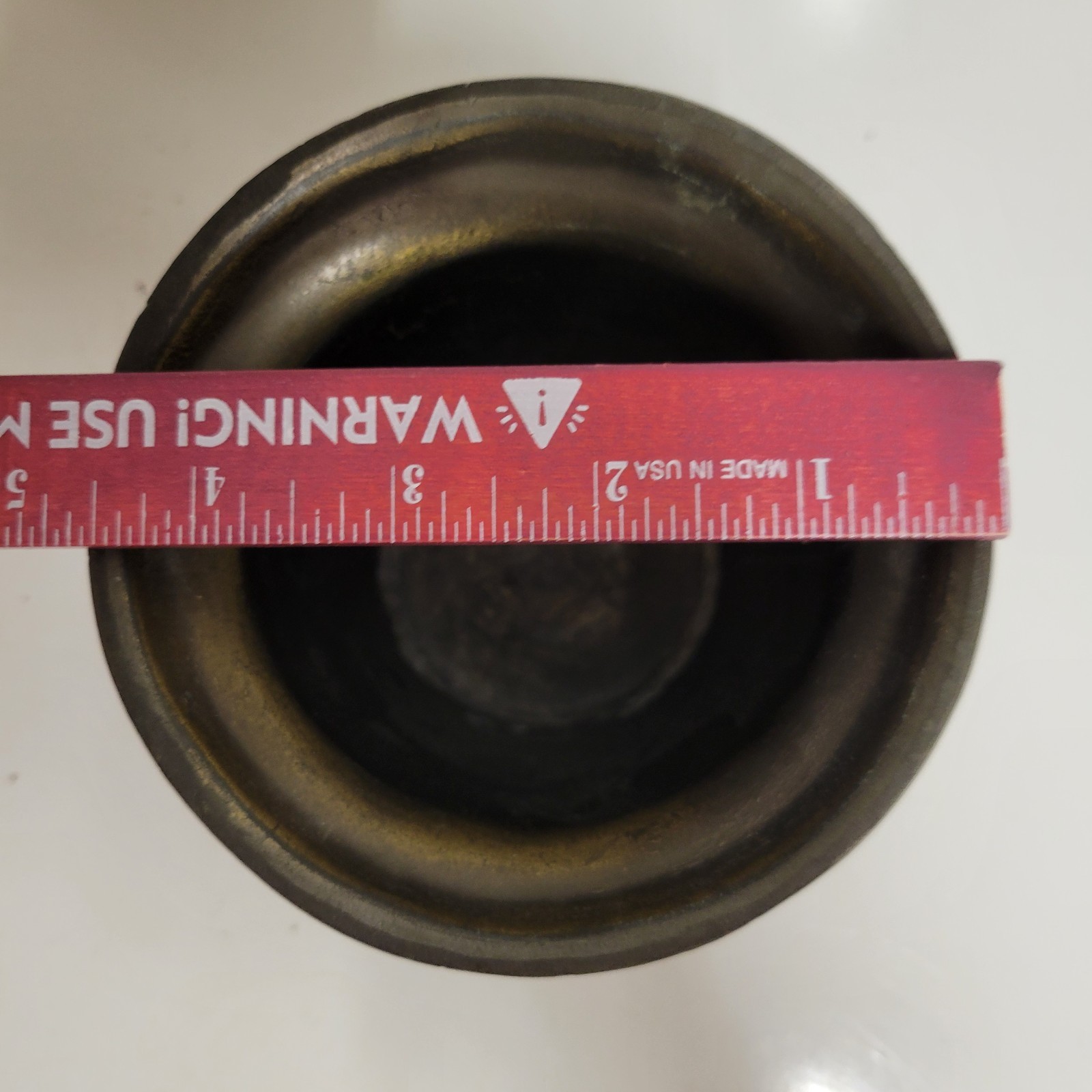 Vtg Coricidin Heavy Brass 4″ Tall Mortar & 6″ Pestle Apothecary Pharmacy Rx