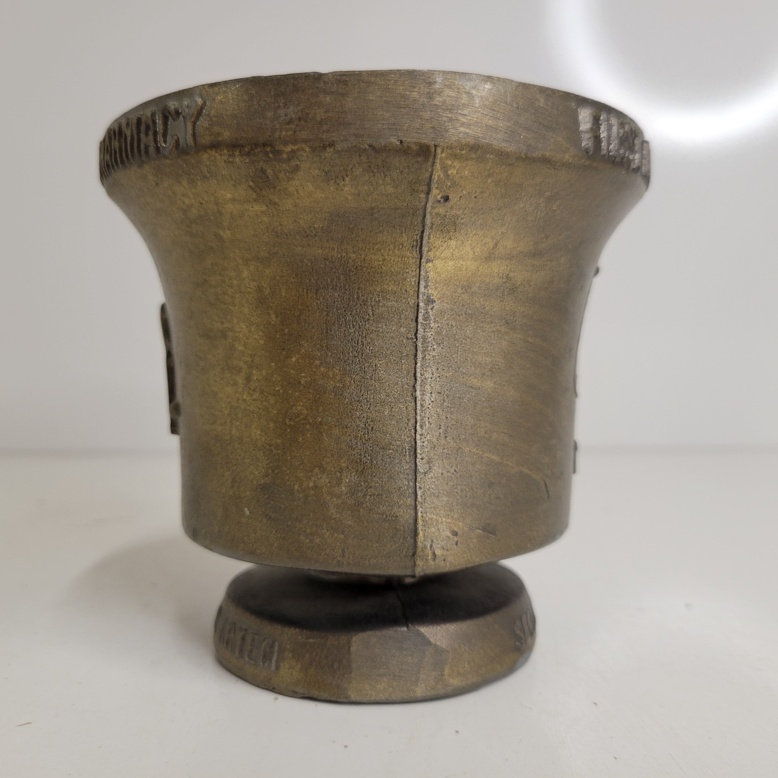 VTG Brass Bronze Schering Mortar & Coricidin Pestle 1752 First American Pharmacy