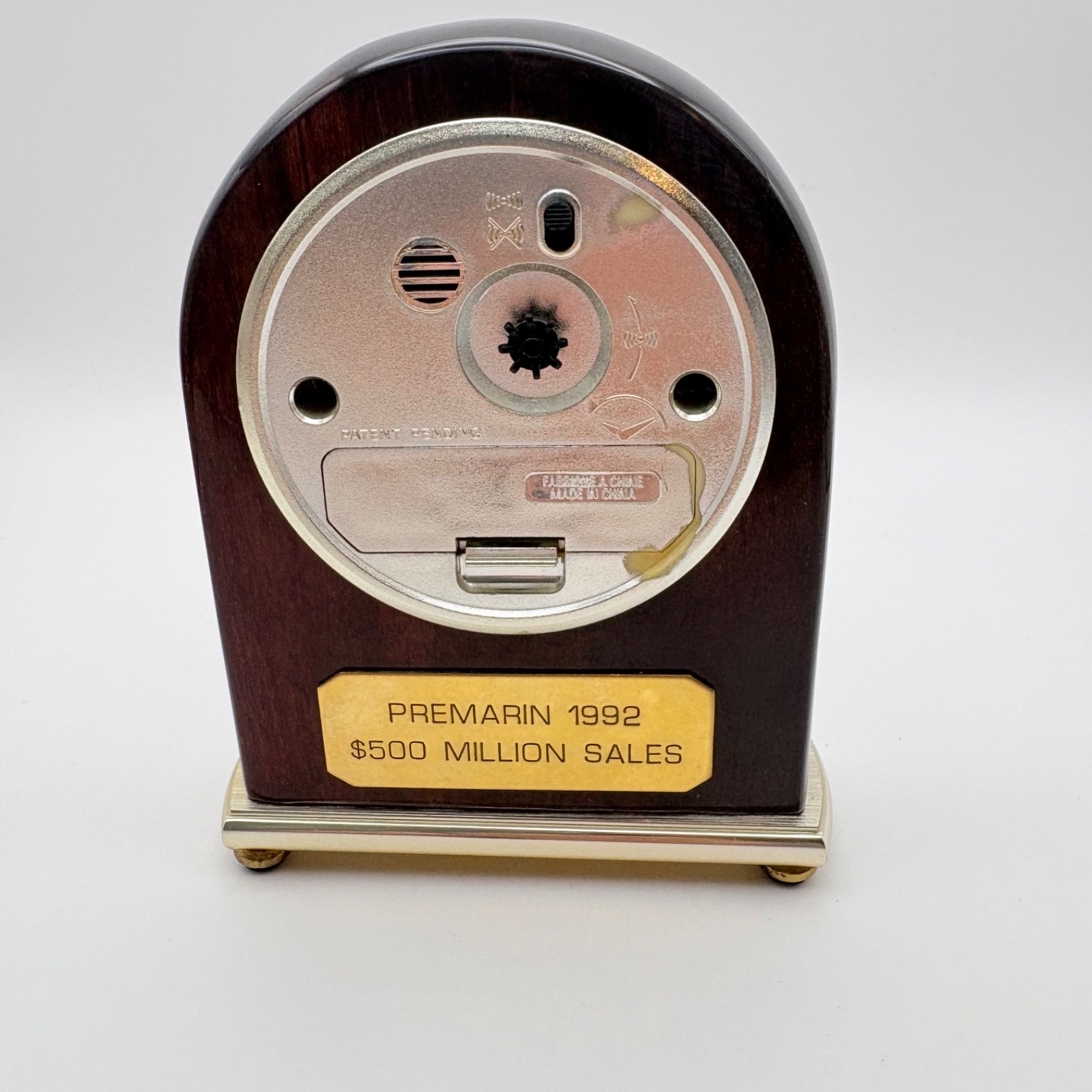 Drug Rep Pharmaceutical PREMARIN 1992 $500 Million Sales Clock Works Wood