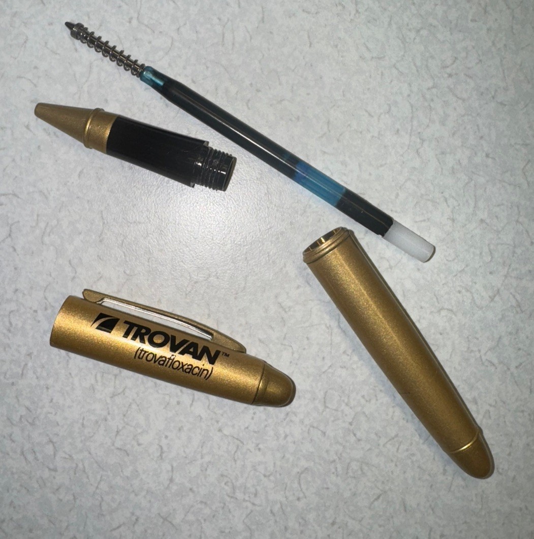 TROVA Trovafloxacin PEN Metal-Refillable Ball Point-Pharmaceutical Promo HTF!! 2