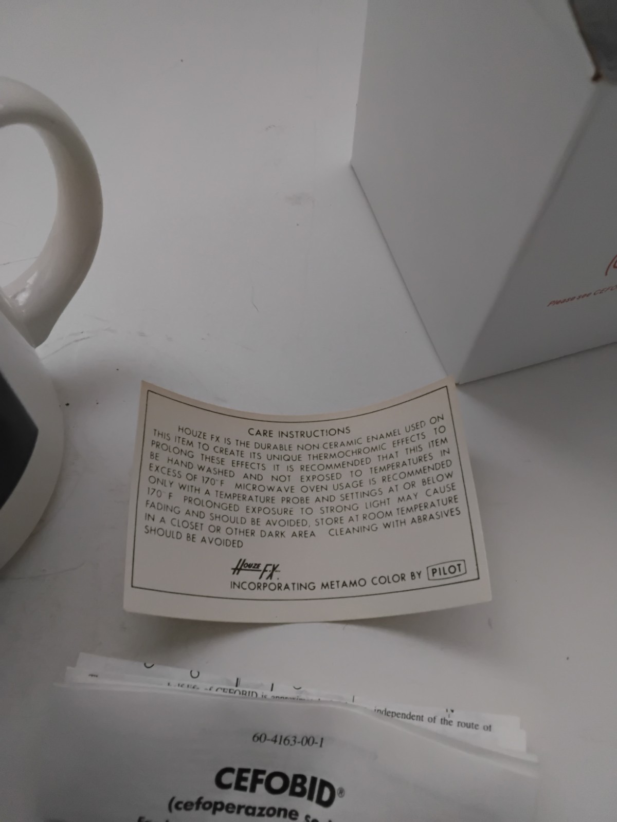 Vintage Cefobid Rx Pharmaceutical Advertisement Coffee Tea Mug FPC England NOS
