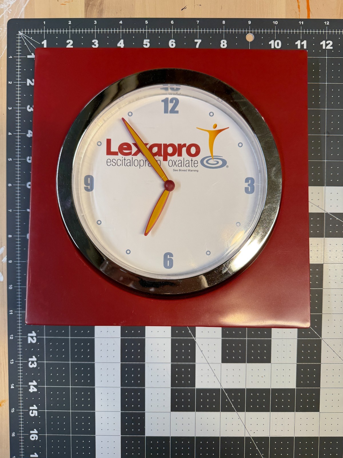 Lexapro Escitalopram Oxalate Red Promotional Square Wall Clock