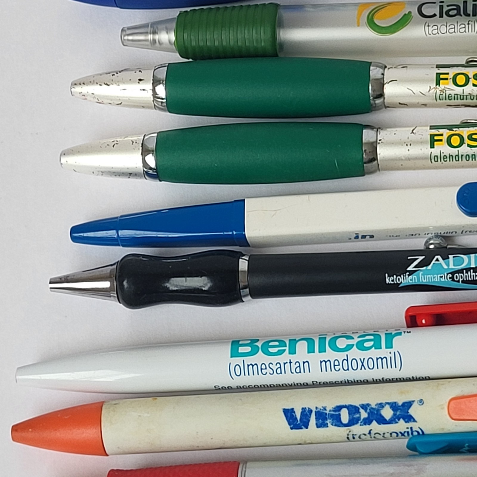 Pharmaceutical Drug Rep Pens Lot of 10 Benicar Bextra Cialis Qvar Vioxx Fosamax