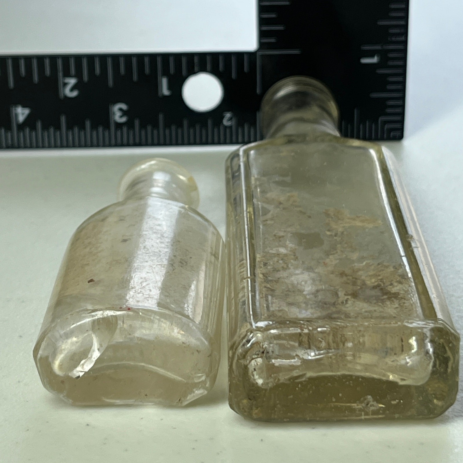 Antique Apothecary Medicine Bottles Lot of 2 Clear