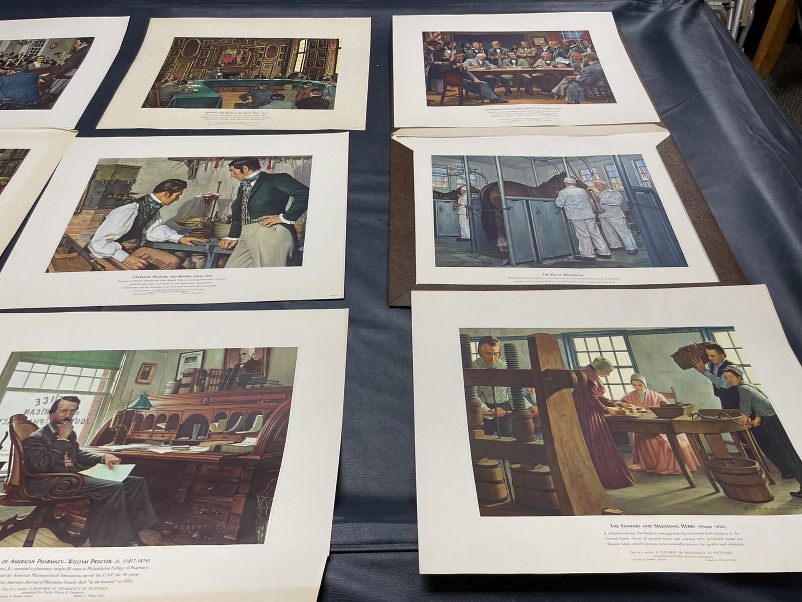 History Of Pharmacy In Pictures Orig Parke Davis Company Art Prints 1950’S Vtg