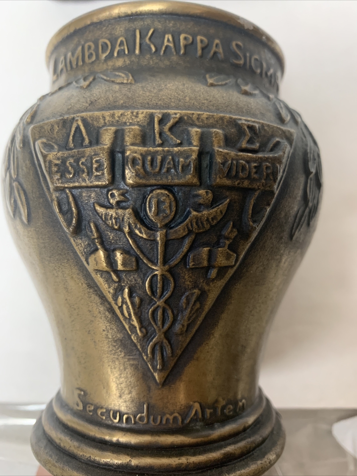 75th Anniversary of Lambda Kappa Signa Bronze Mortar & Pestle Schering Corp 1989