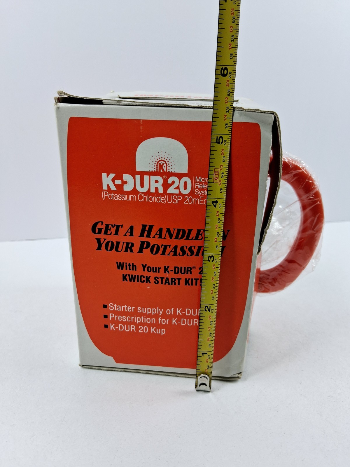 Vintage 1992 Key Pharmaceuticals K-Dur 20 Potassium Replenishment Mug NEW