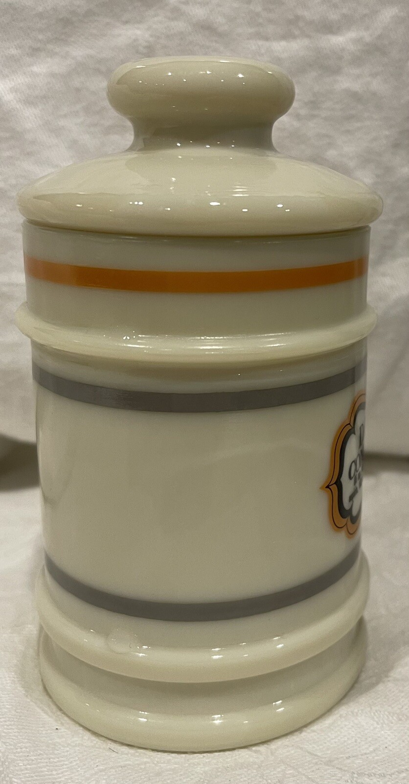 Darvon Compound 65 Apothecary Canister Jar with Lid Milk Glass 5″ Tall Vintage