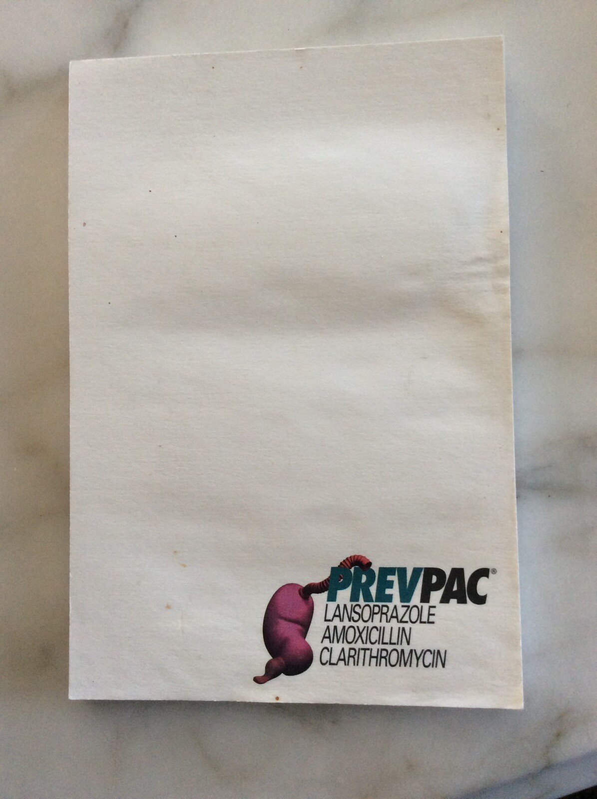 “VINTAGE”Prevacid Lansoprazole stomach Plush toy AND Notepad (M22)