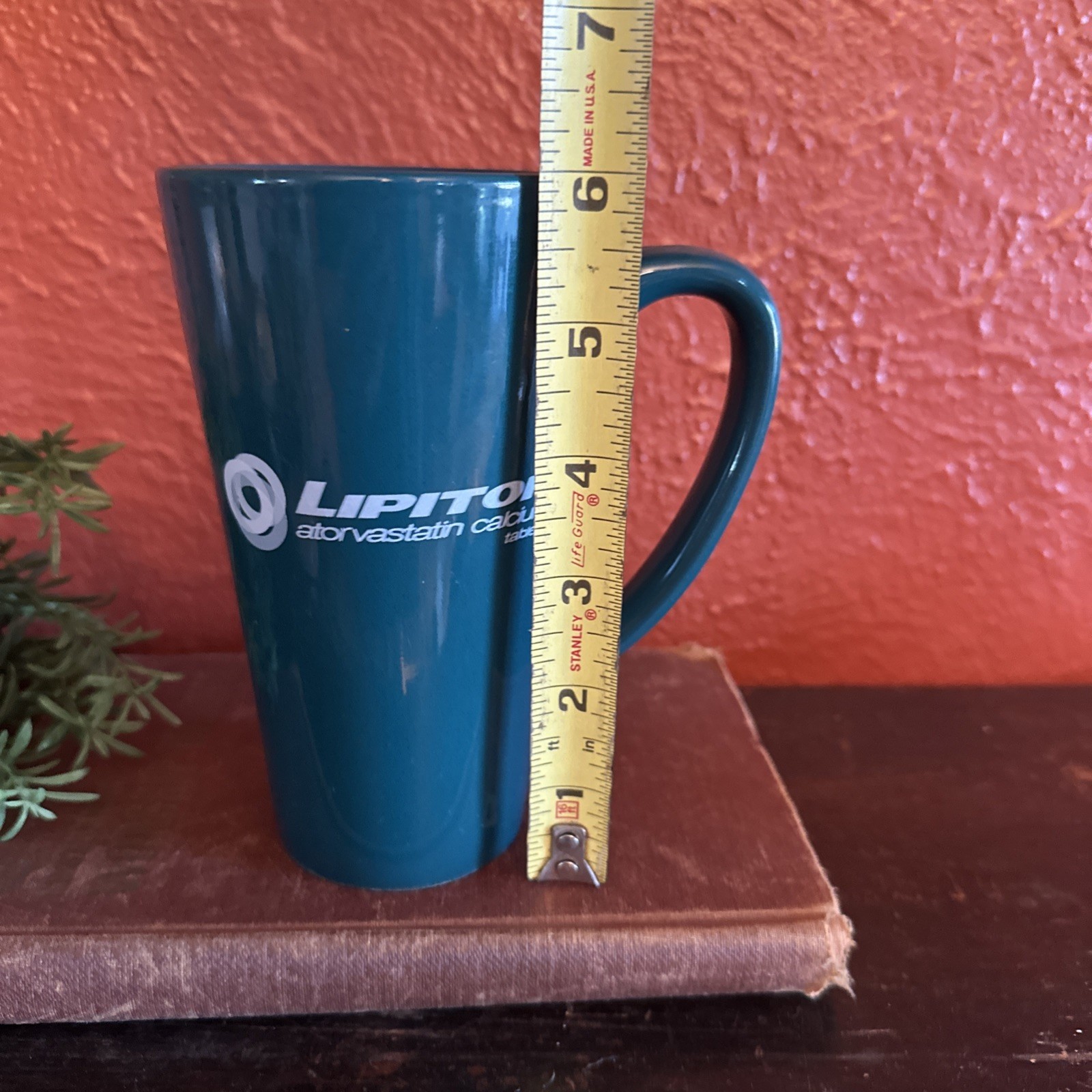 Lipitor Tall Teal Mug Pharmaceutical Promo Coffee Cup Medical-Core Ceramic Promo