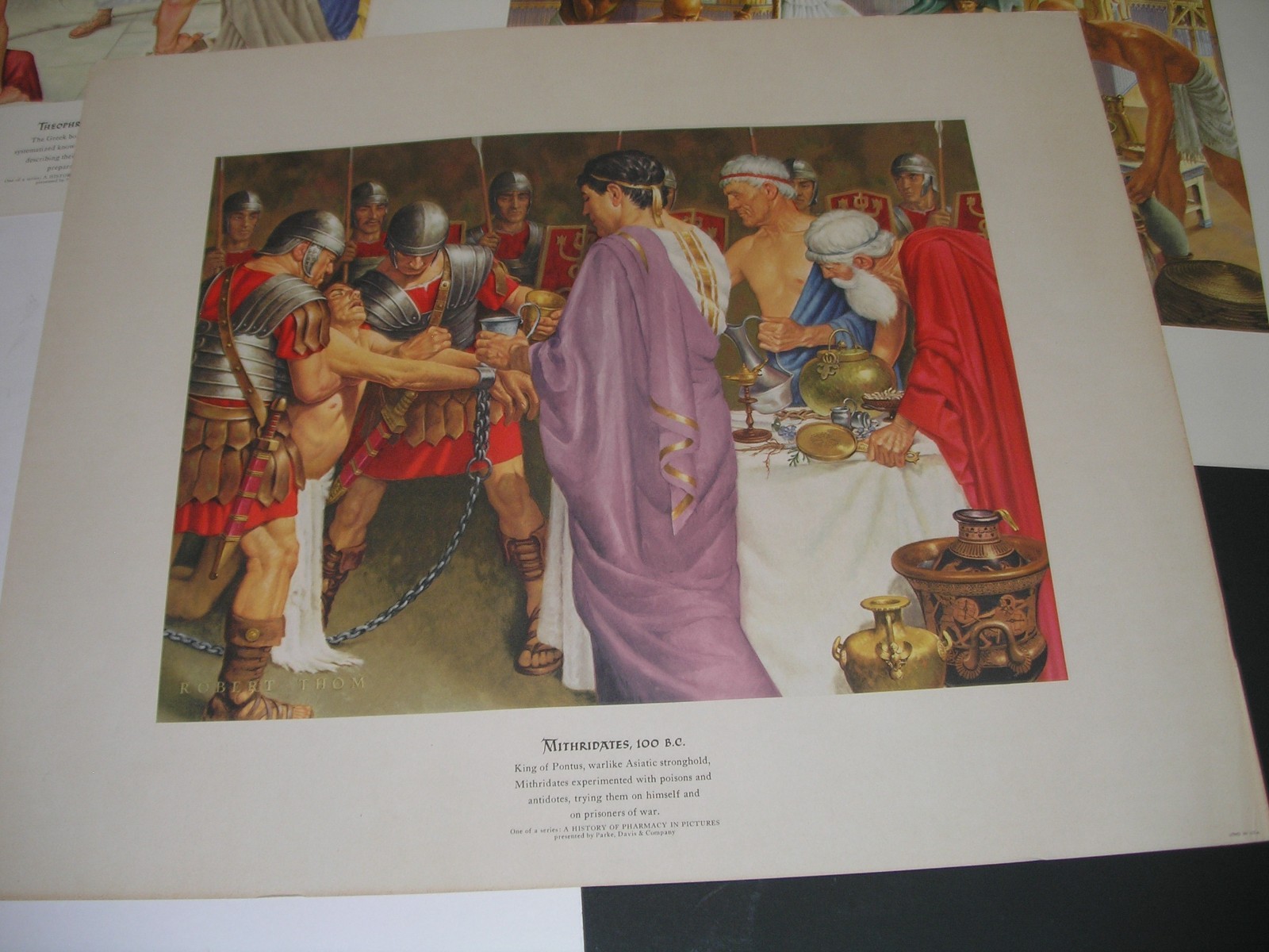 Vintage 1951 Set of 6 Parke Davis A History Of Pharmacy In Pictures Lithographs