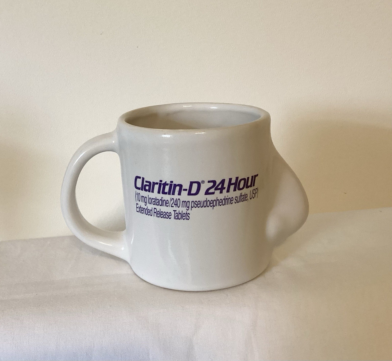 Vintage Pharmaceutical Advertisement “Claritin-D” Coffee Mug Cup Nose Cup