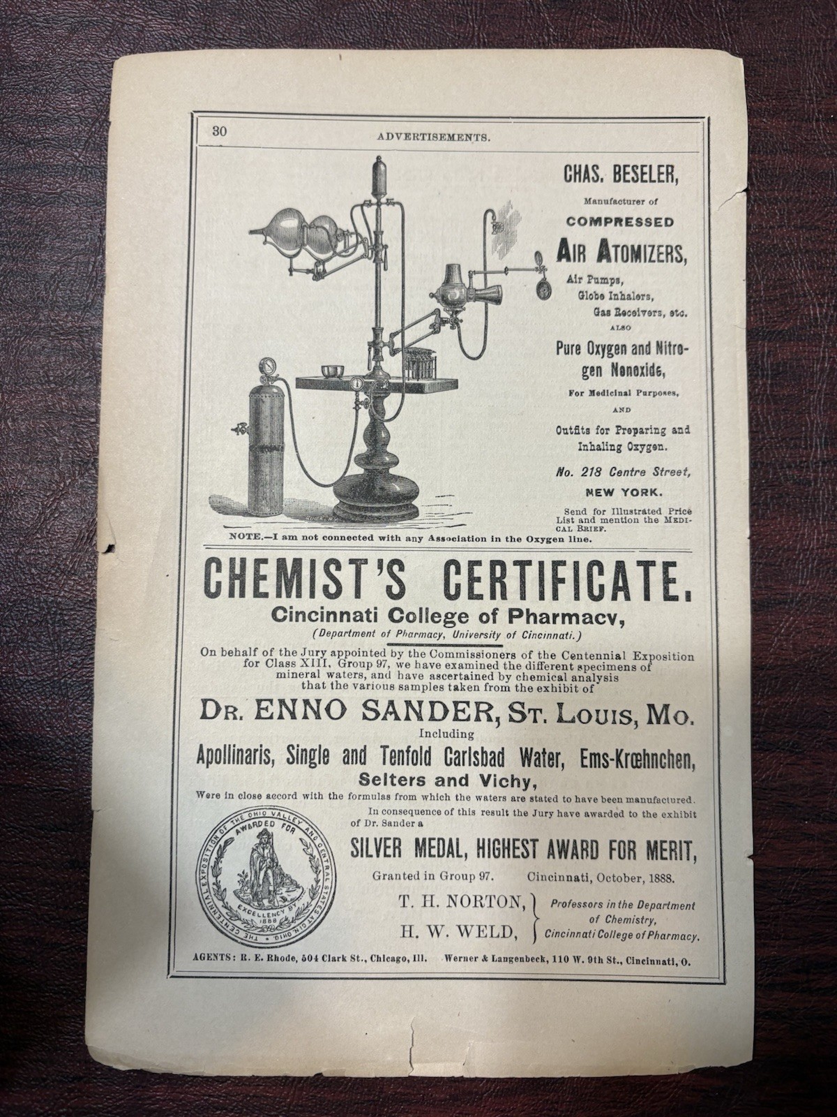 Antique Medical Brief Pharmaceutical Advertising Sheets c1888 Lot of 5