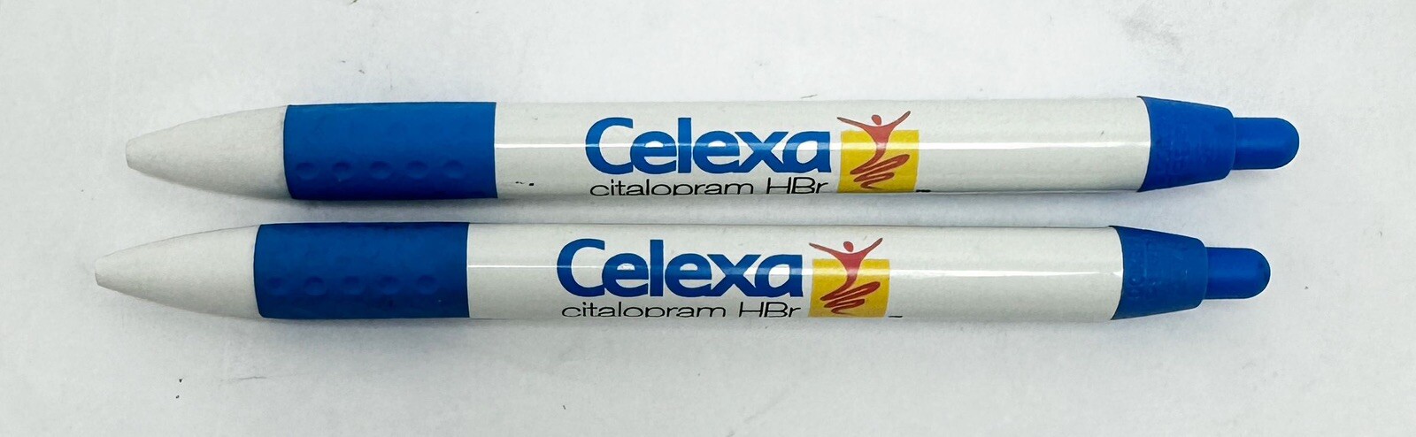 X2 CELEXA METAL Drug Rep Advertising Pen Pharmaceuticals Collectable Rx Pharma