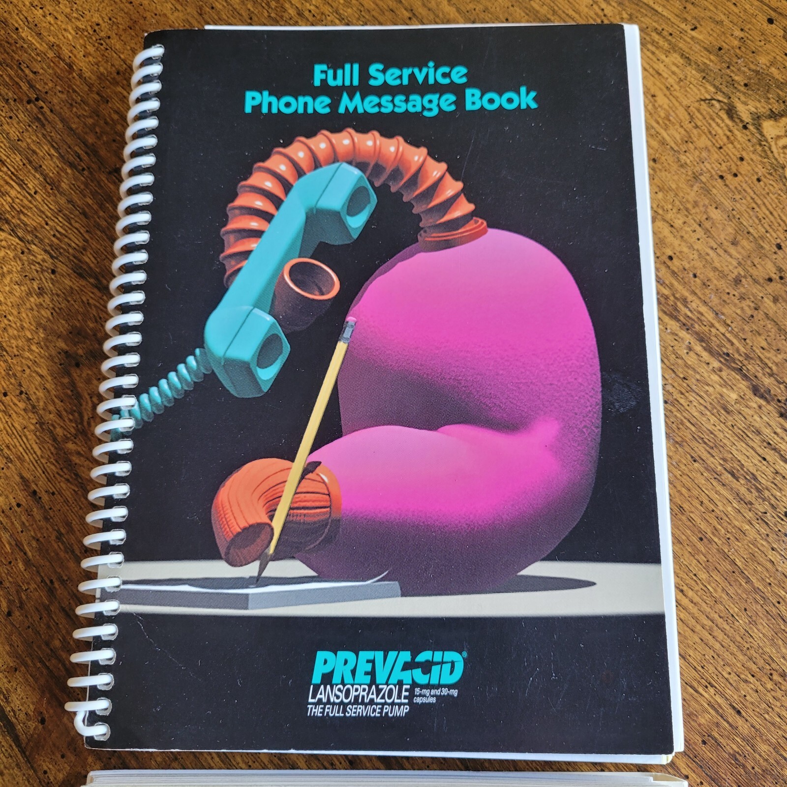 Prevacid Pharmaceutical Drug Rep Doctor MD Office Phone Message Book Pad x 2