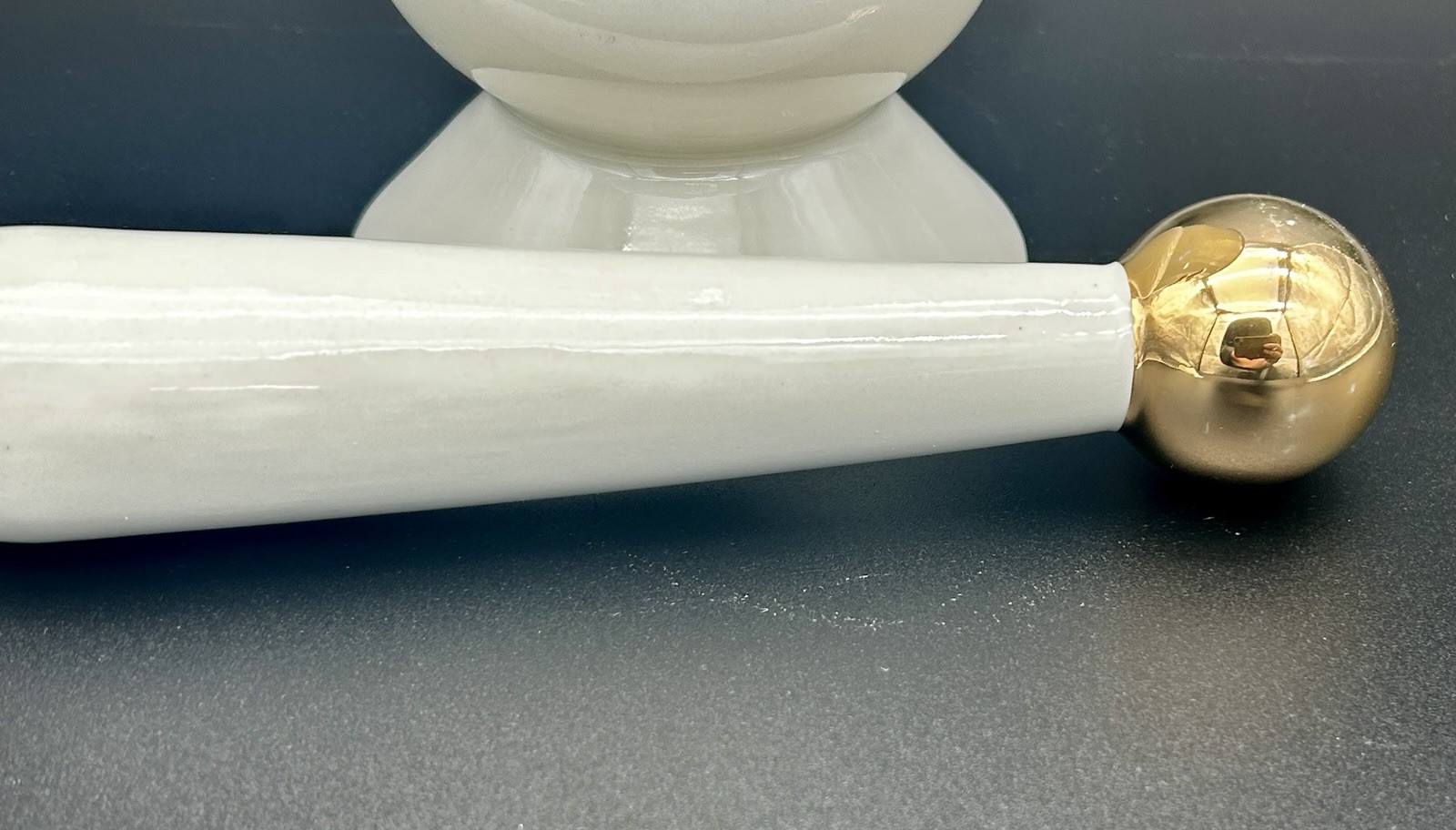Vintage Owens Illinois RX Porcelain Mortar & Pestle Pharmacy Advertising Piece
