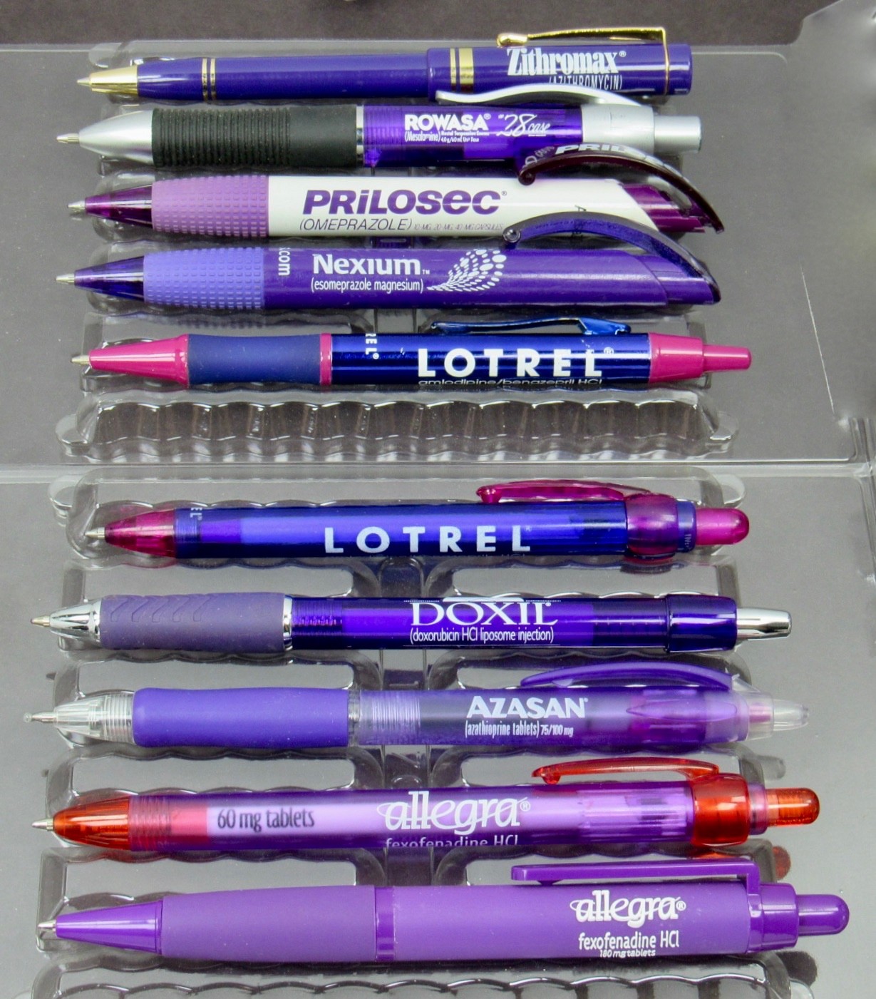 Drug Rep Lot 10 PENS Shades of Purple Pharmaceutical Promo Medical Advertising