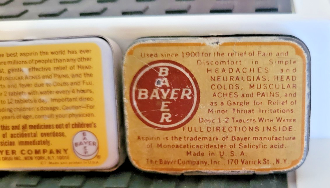 Vintage Pharmacy-Medicine Advertising ASPIRIN tins 13 pcs