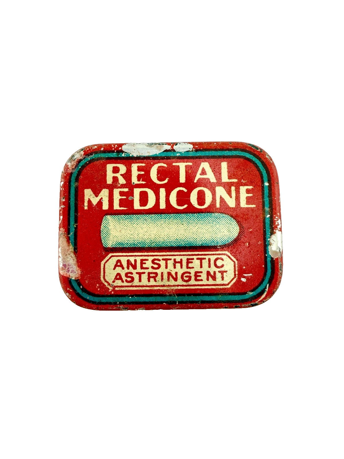 Vintage Rectal Medicone Hemorrhoid Suppository Tin w/ Instructions