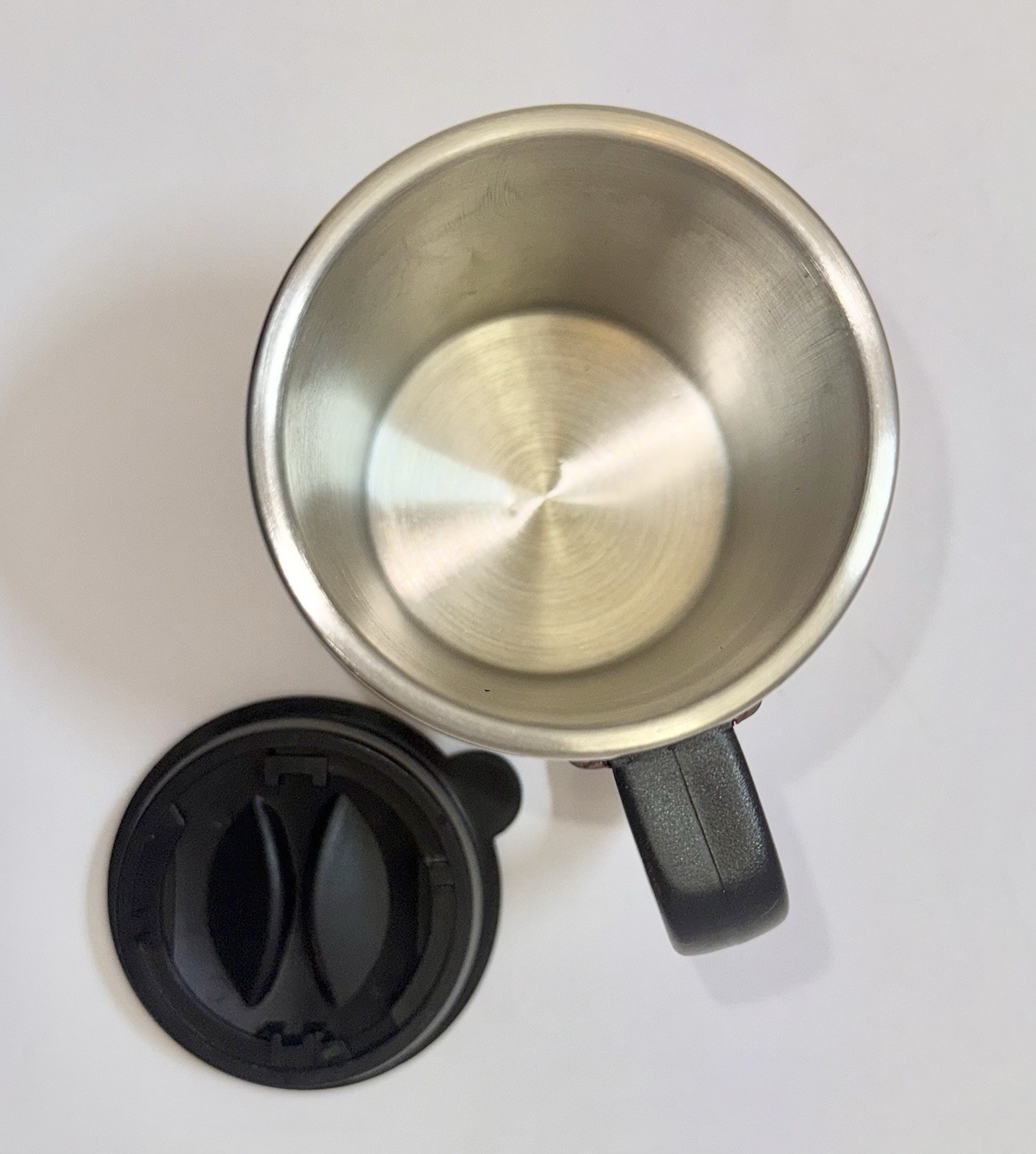 RARE Pharma Drug Rep Red Risperdal Coffee Mug & Lid To Go Cup Plastic & metal