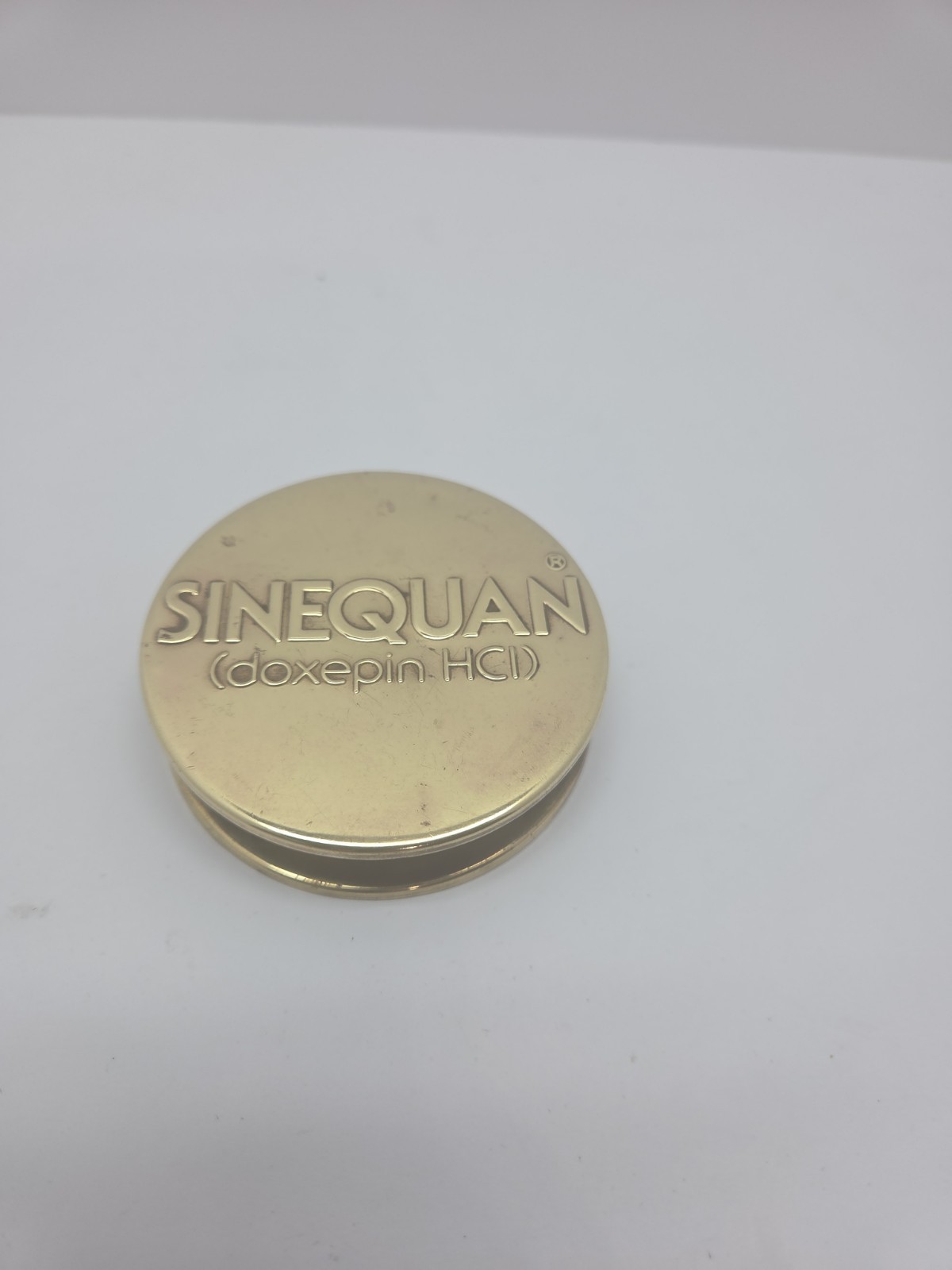 Vintage Sinequan Doxepin Drug Rep Brass Magnifying Glass