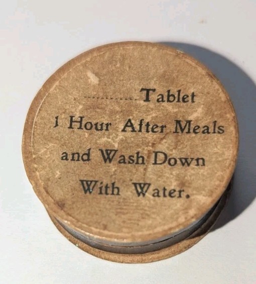Vintage Cardboard Paper Drug Store Prescription Pill Box w/ Directions