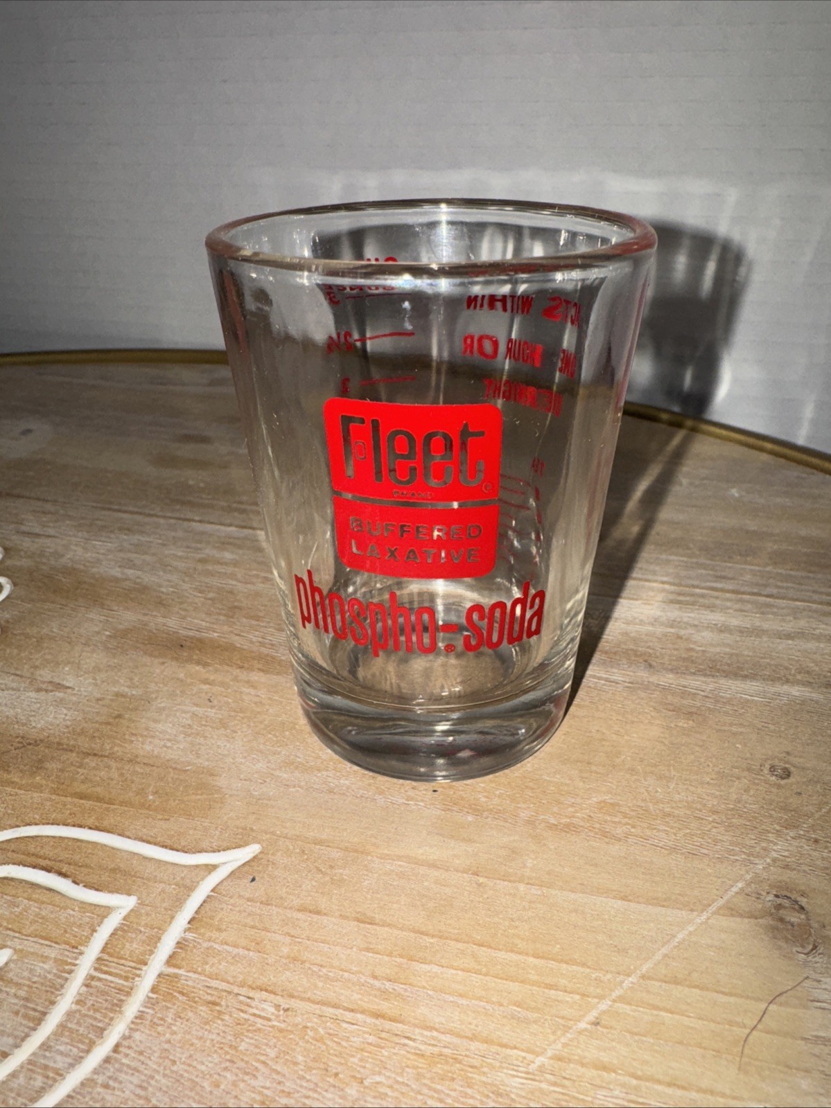Vintage Fleet Buffered Laxative Phospho Soda Pharma Measuring Cup Shot Glass