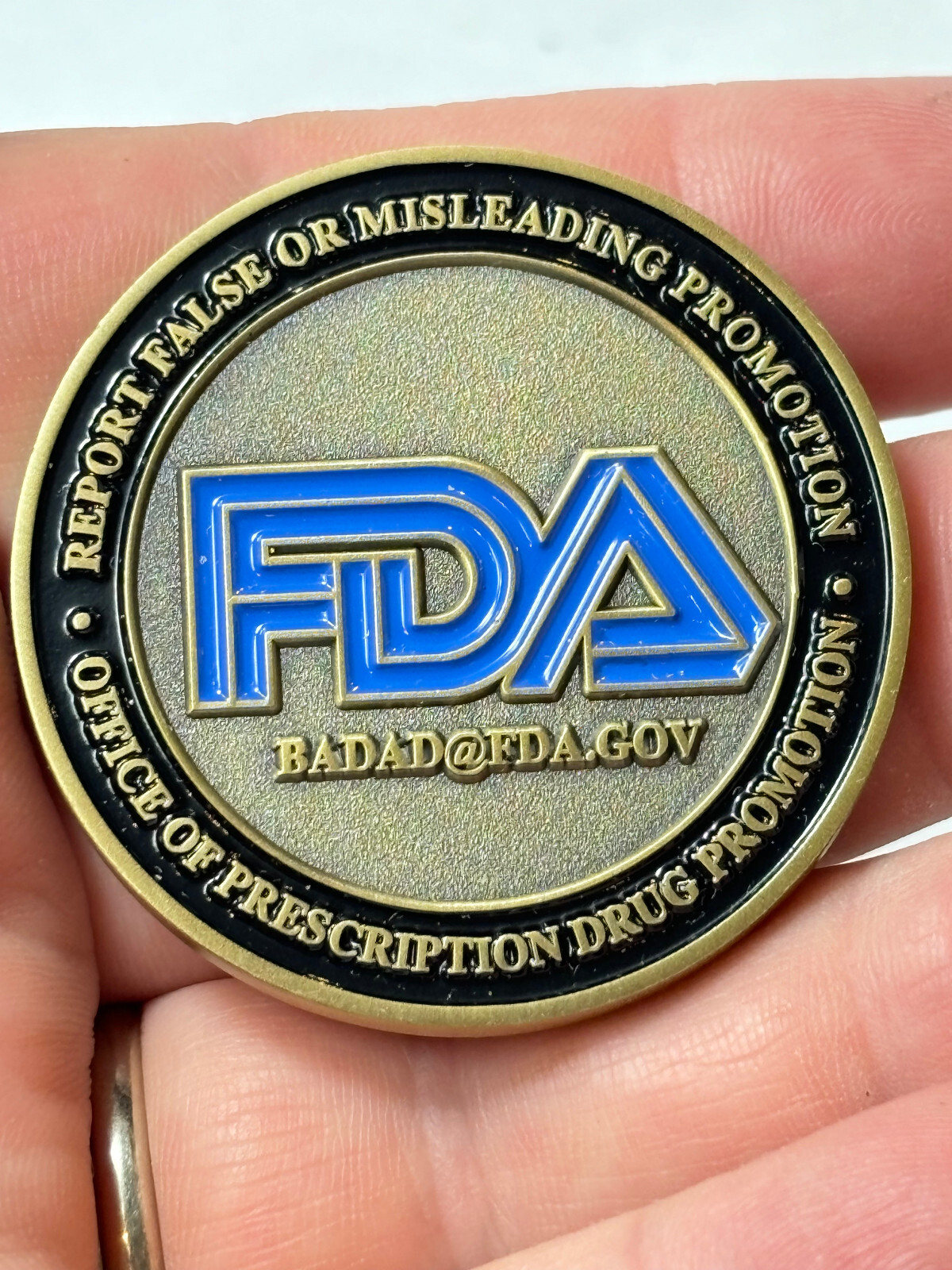 FDA’s BadAd Program Challenge Coin Office Of Prescription Drug Promotion