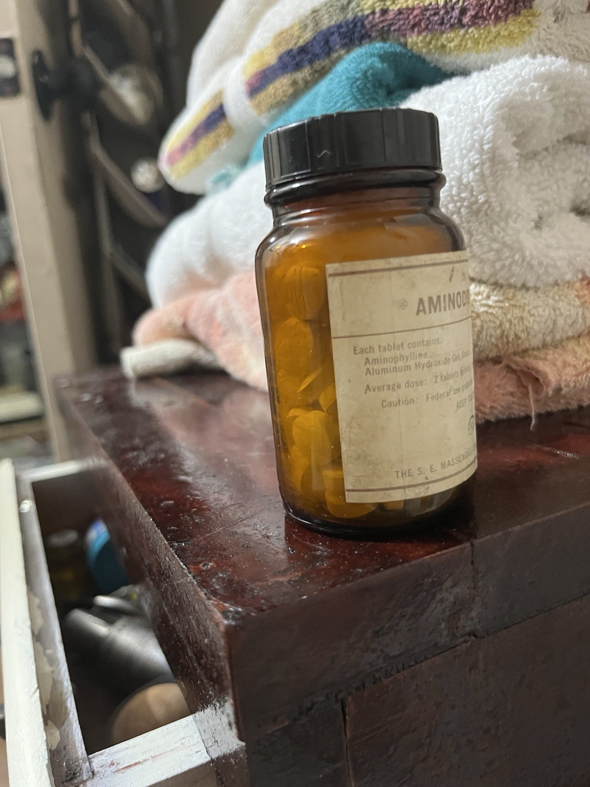 Aminodrox-Forte Amber Glass Bottle Pharmacy Collector. NWOT