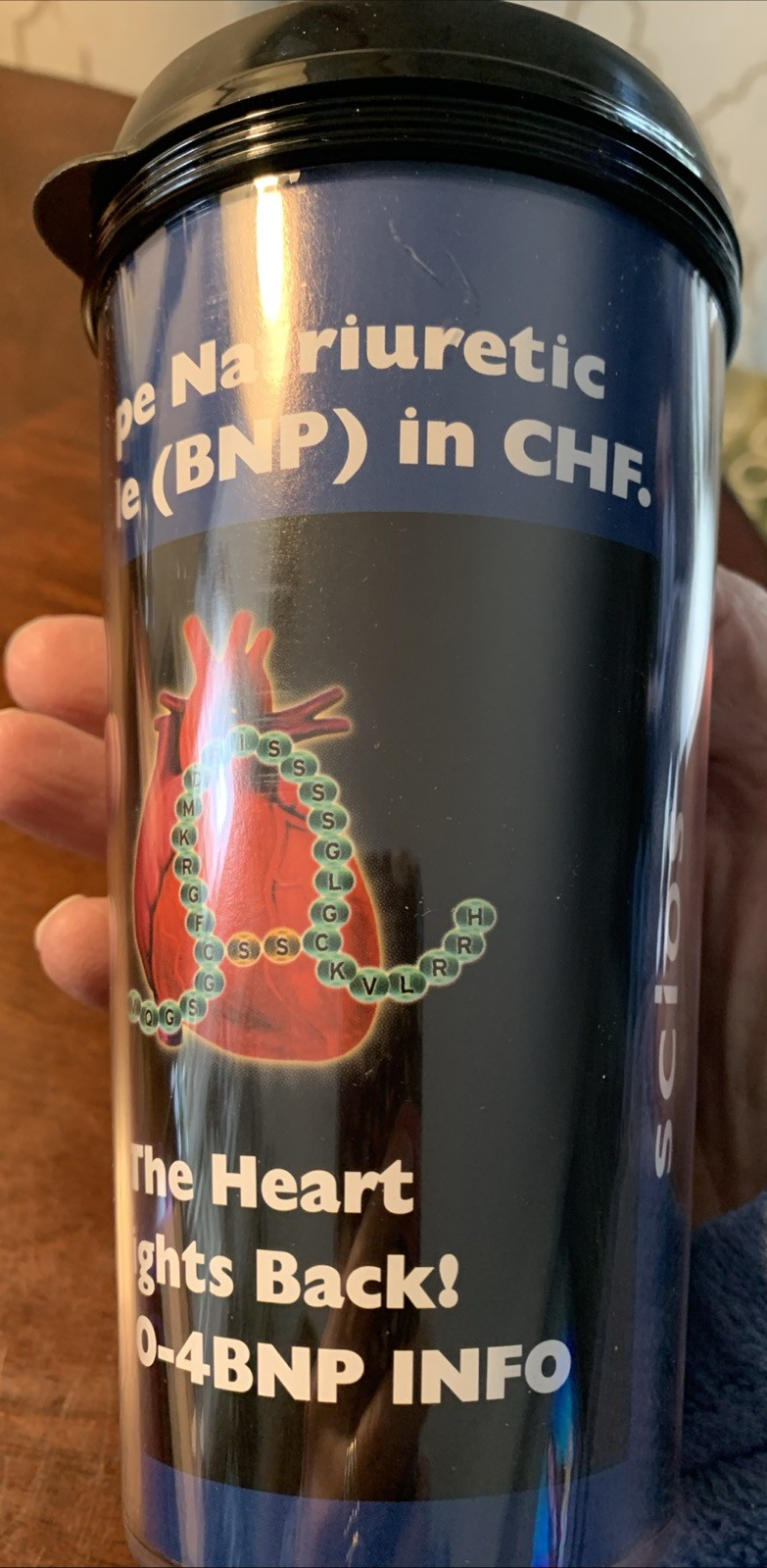 Scios Pharmaceutical BNP in CHF Plastic Travel Mug Cup