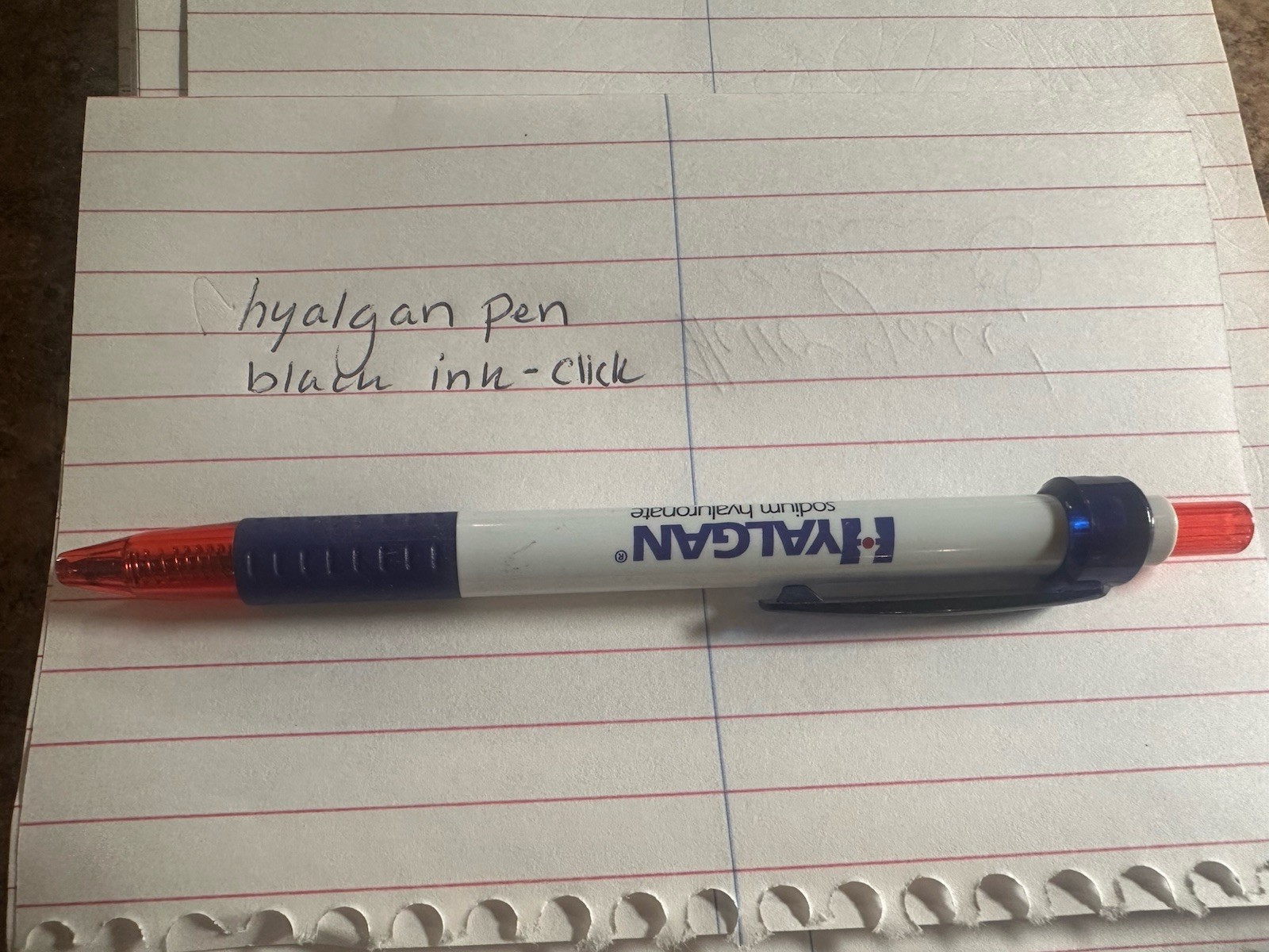 HYALGAN Drug Rep Prom Pen / Black Ink Plastic Knee Pain Medication Drug