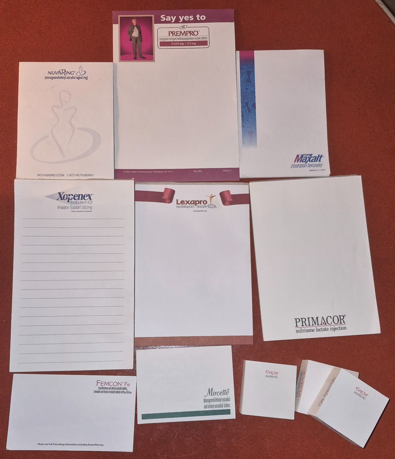 Lot of Note Pads Pharmaceutical Items Drug Rep Vintage 11 Pcs Lexapro NuvaRing +