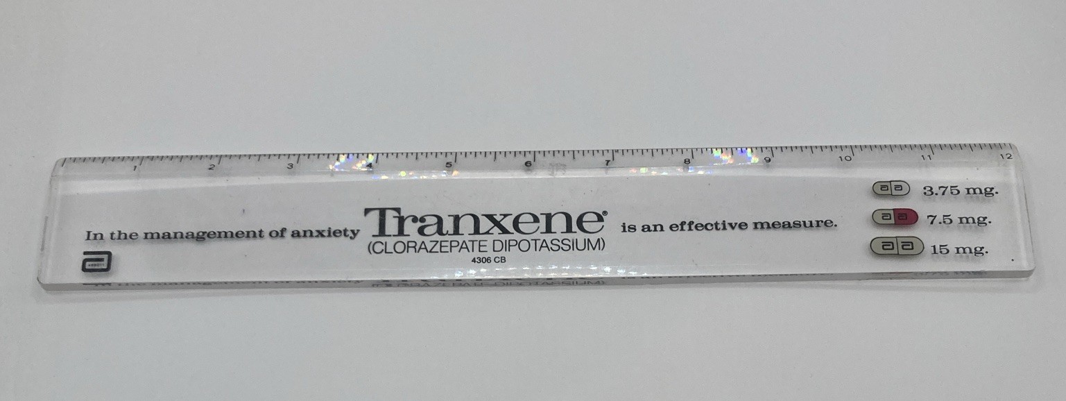 VINTAGE TRANXENE PHARMA COLLECTIBLE RULER DRUG REP PROMO VINTAGE SWAG