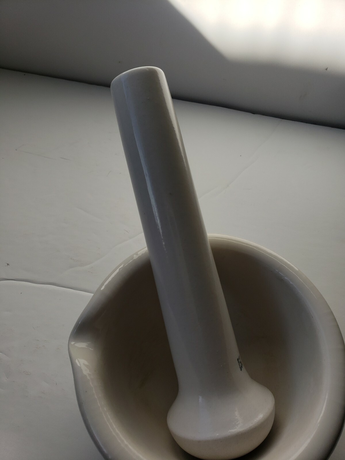 Coors USA Lrg Porcelain Mortar & Pestle Medicine bowl Pharmacy Science Lab solid