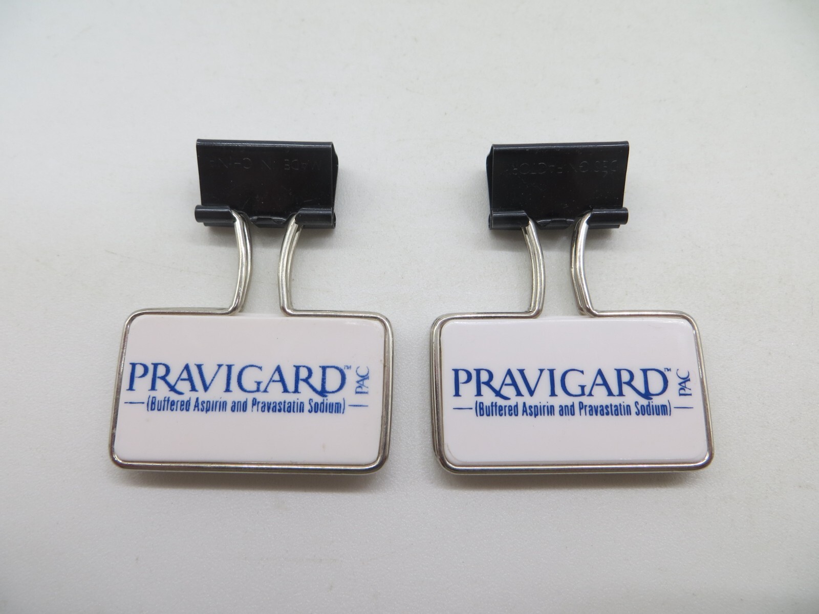 Drug Rep Promo Paper / Binder Clips doctors office promotional item PRAVIGARD