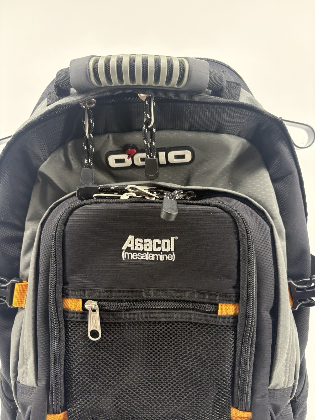 Vintage Asacol (mesalamine) OGIO Prodigy Grey Black Multi pocket Backpack VGUC