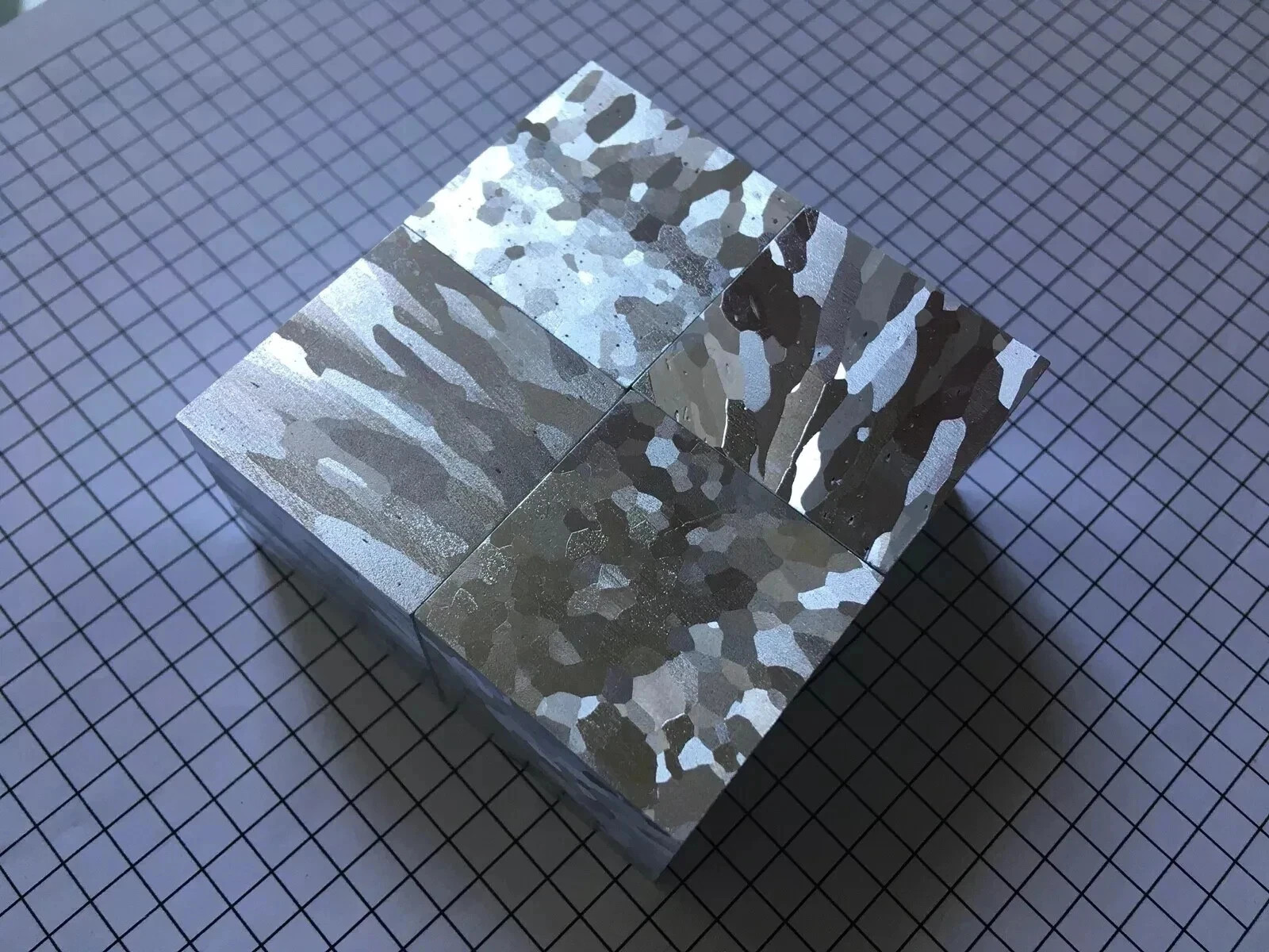 Aluminium cube *5 etched crystal structure high purity Al element collection