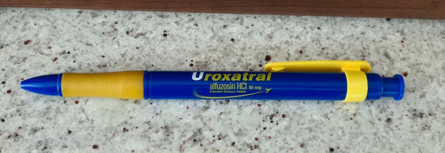 RARE 80’s UROXATRAL ALFUZOSIN PHARMACEUTICAL DRUP REP PROMO GIANT PEN AND HOLDER
