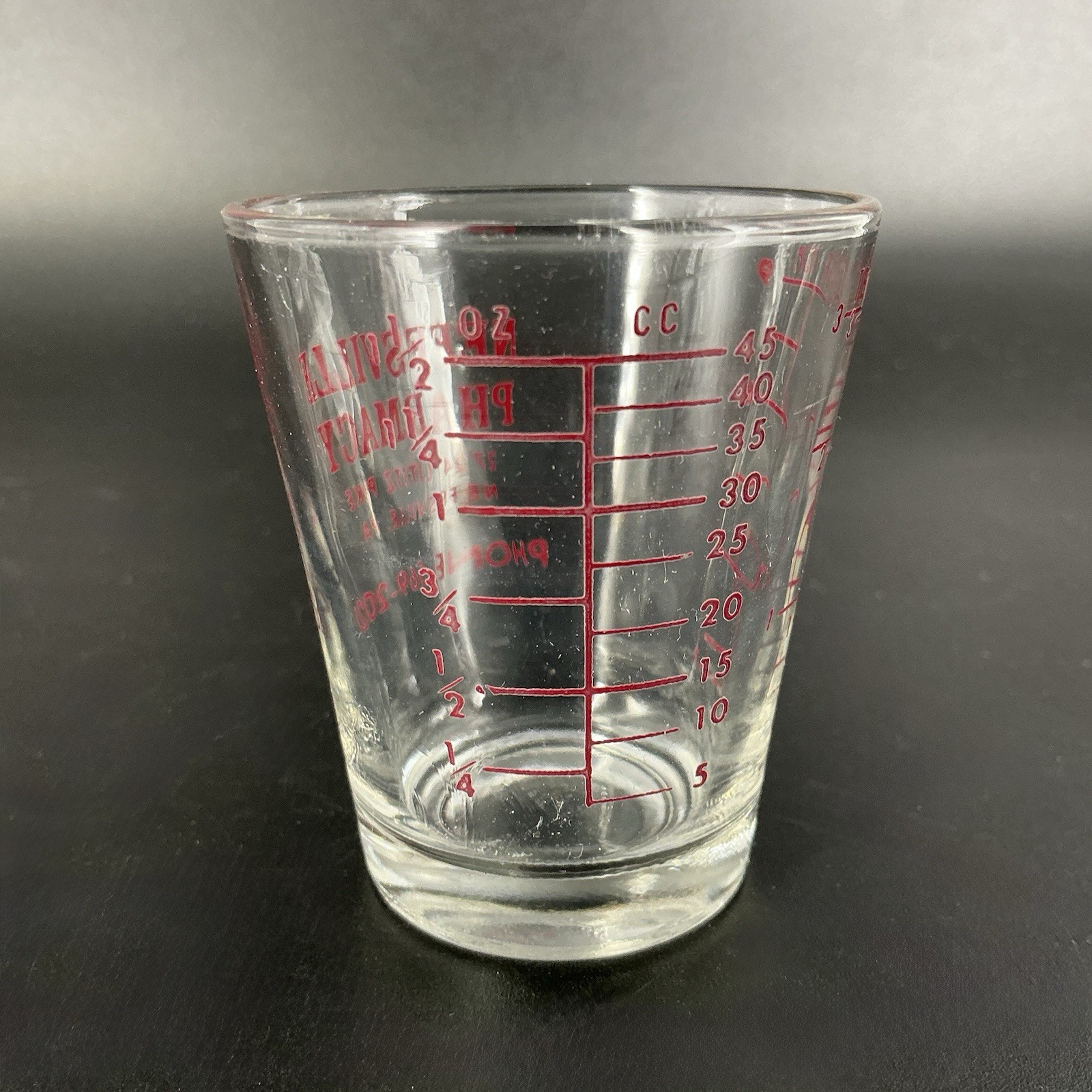 Advertising Medicine Dosing Cup Glass Neffsville Pharmacy Pennsylvania
