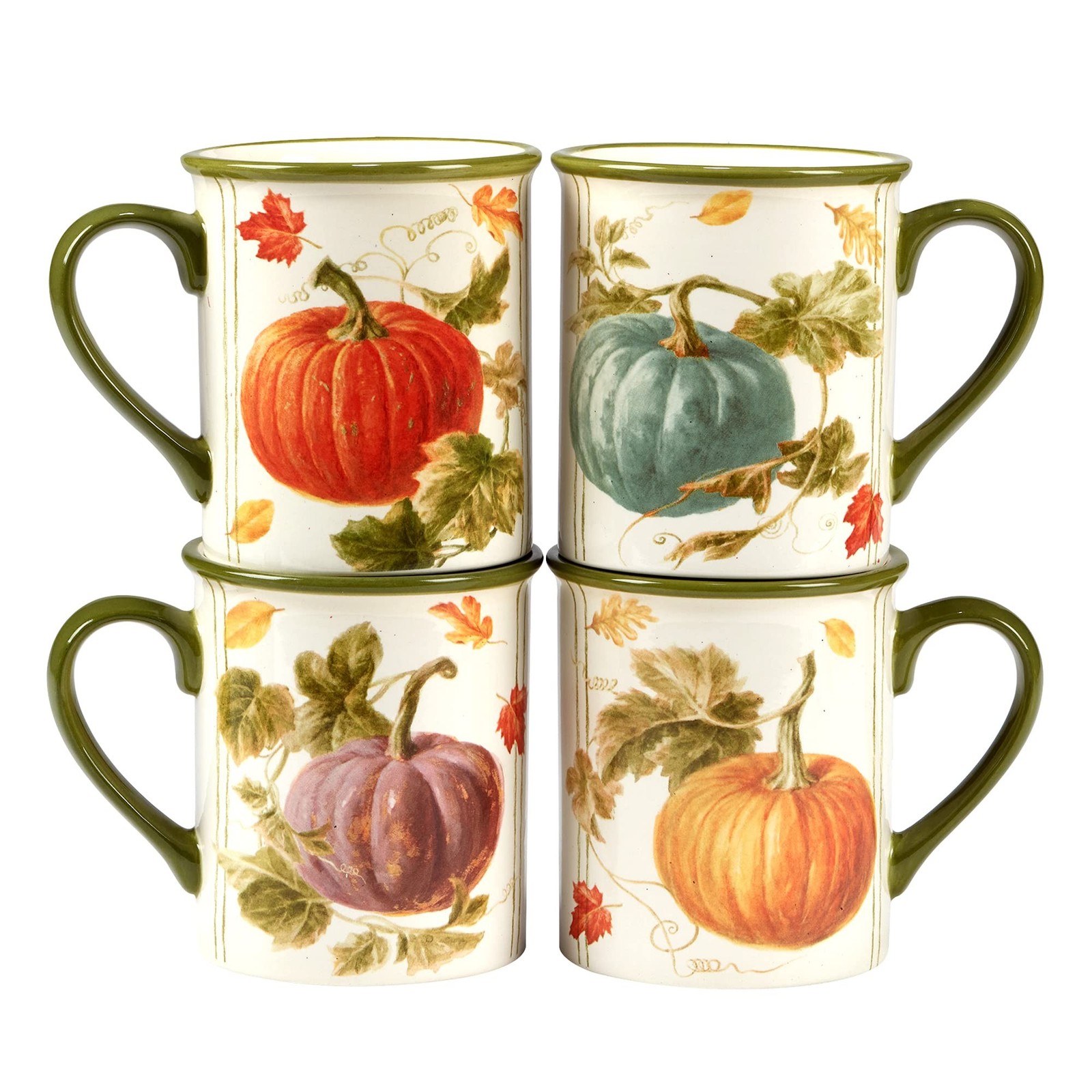Certified International Autumn Harvest 16 oz. Mugs, Set of 4 16 Ounces