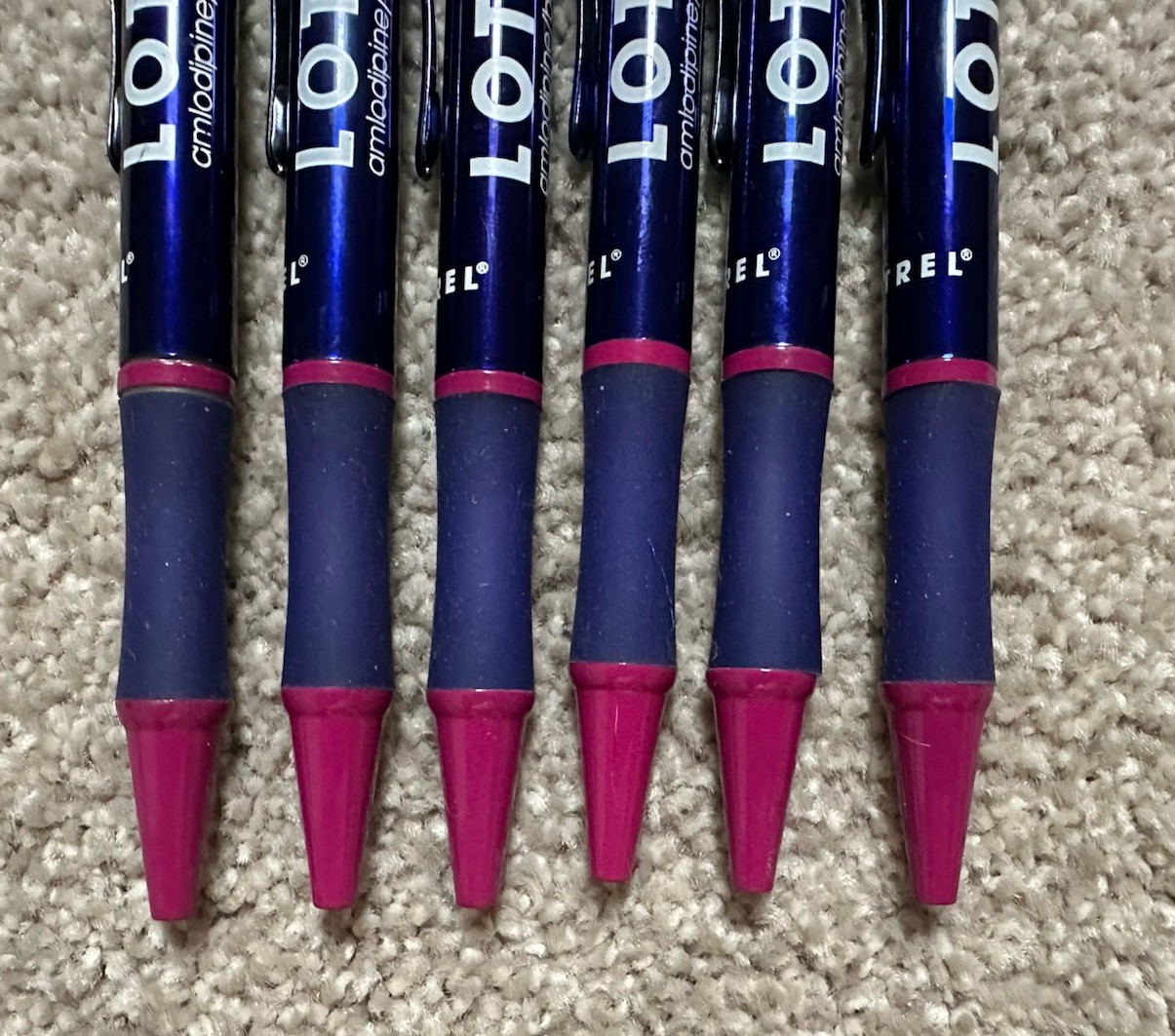 Drug Rep LOTREL Lot of 6 Collectible Heavy Metal Pens
