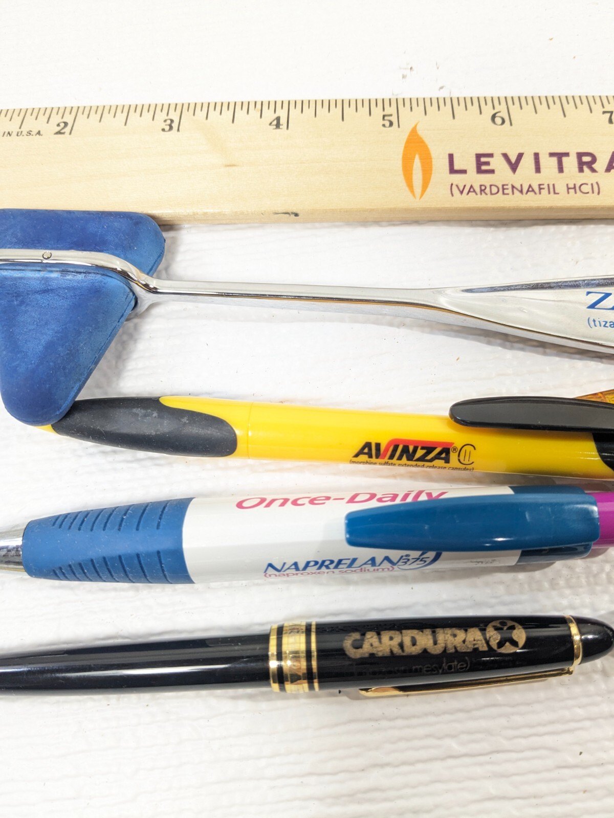 Pharmaceutical drug promo rep pen ruler hammer SET Altace Amitiza Levitra Avinza