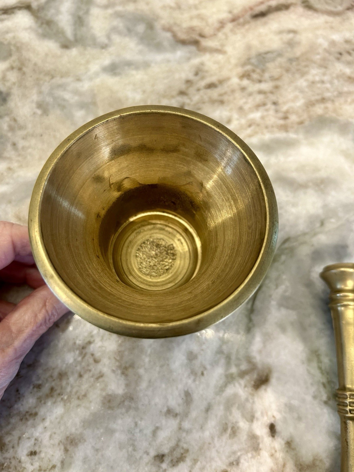 Vintage Mortar & Pestle Solid Brass Apothecary From 1960-70’s