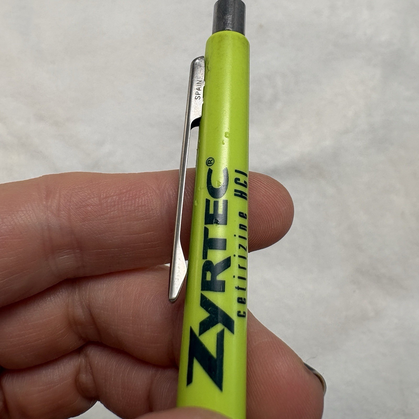 Pfizer Zyrtec Pen Y2K Big pharma Swag VTG Collectible Works Green Blue Black Ink